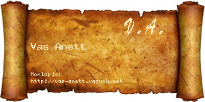 Vas Anett névjegykártya